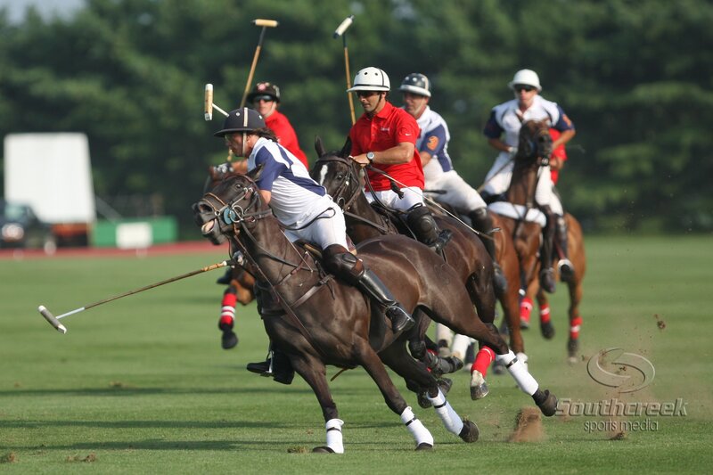 Polo players in action