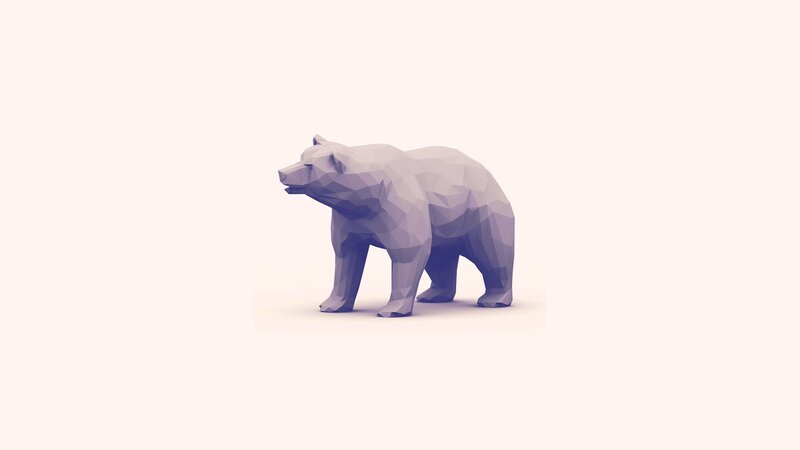 polygonal bear sculpture