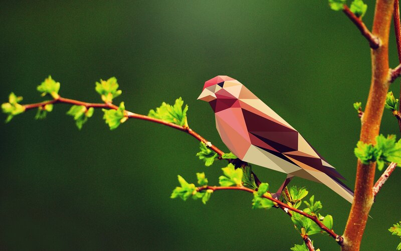 Polygonal Bird on Branch