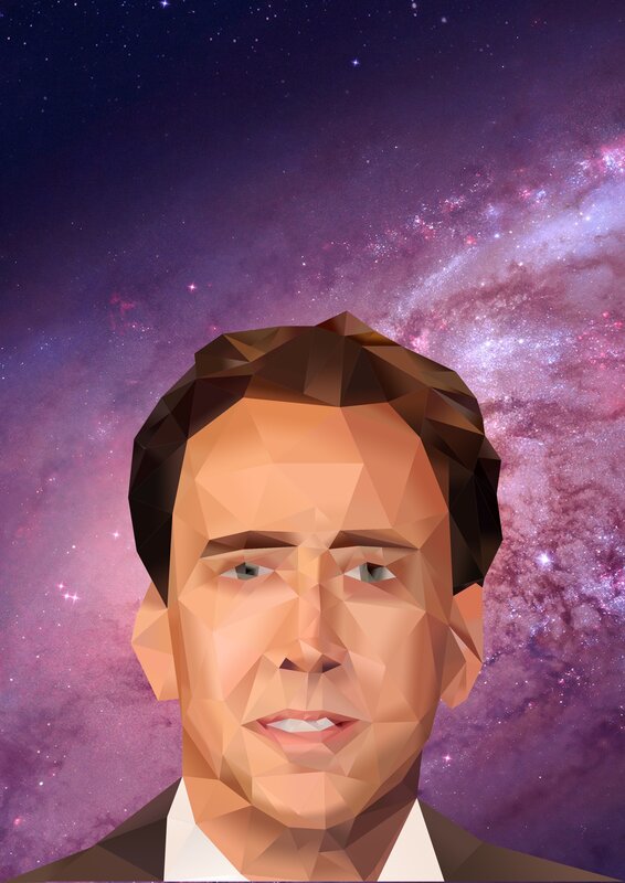 Polygonal Portrait of Man