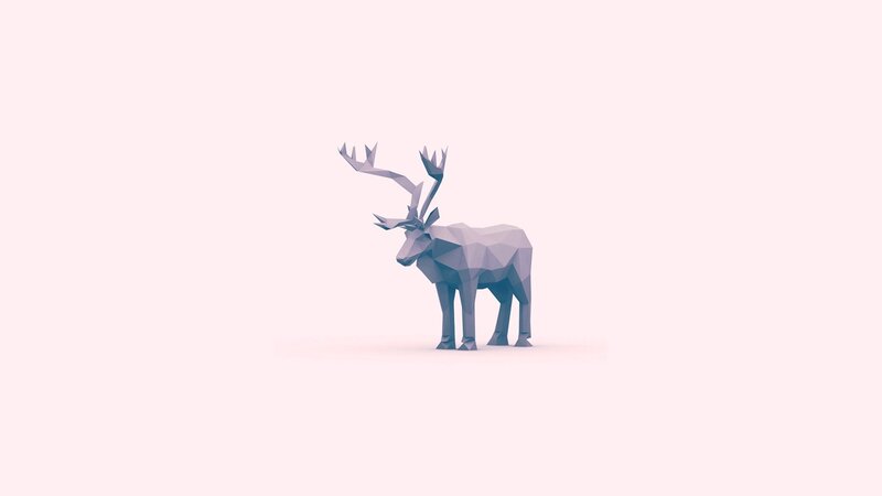 Polygonal Reindeer Sculpture