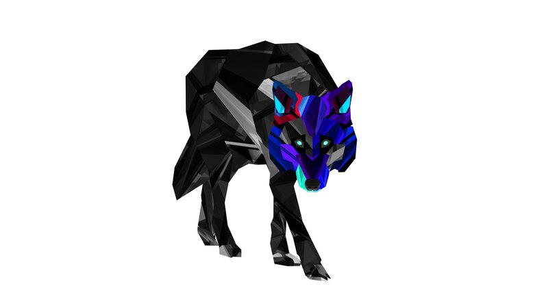 Polygonal Wolf Figure
