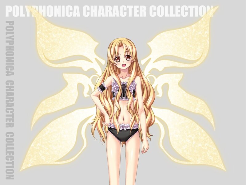 Polyphonica character with golden wings