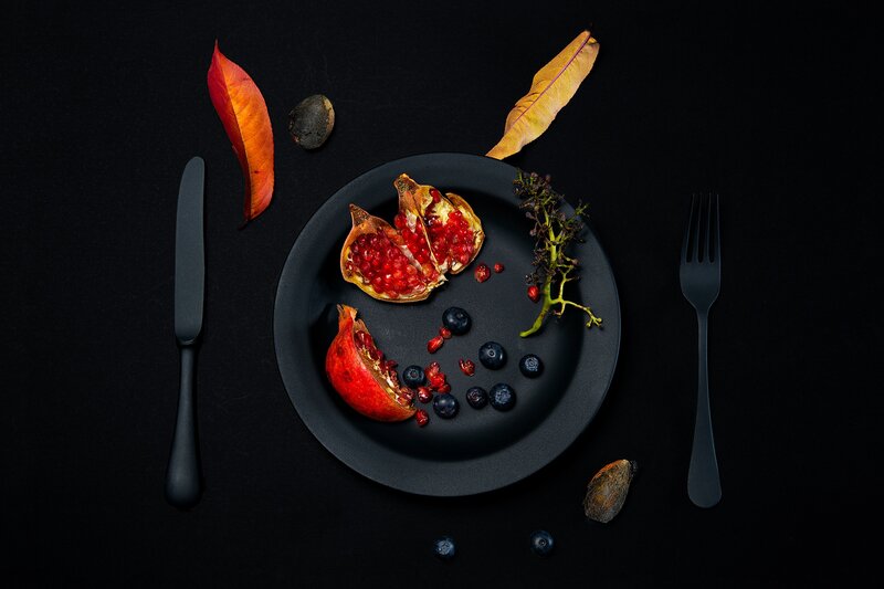 Pomegranate and Blueberries