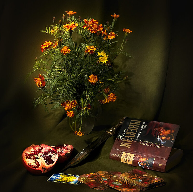 Pomegranate and Flowers