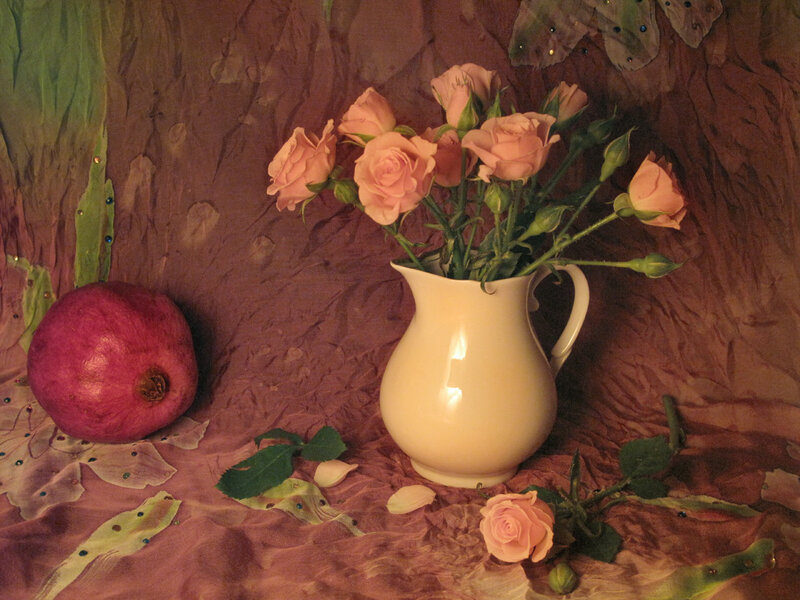 Pomegranate and Roses