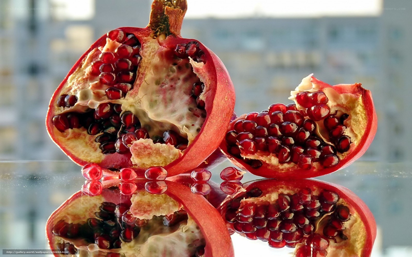 Pomegranate cut in half
