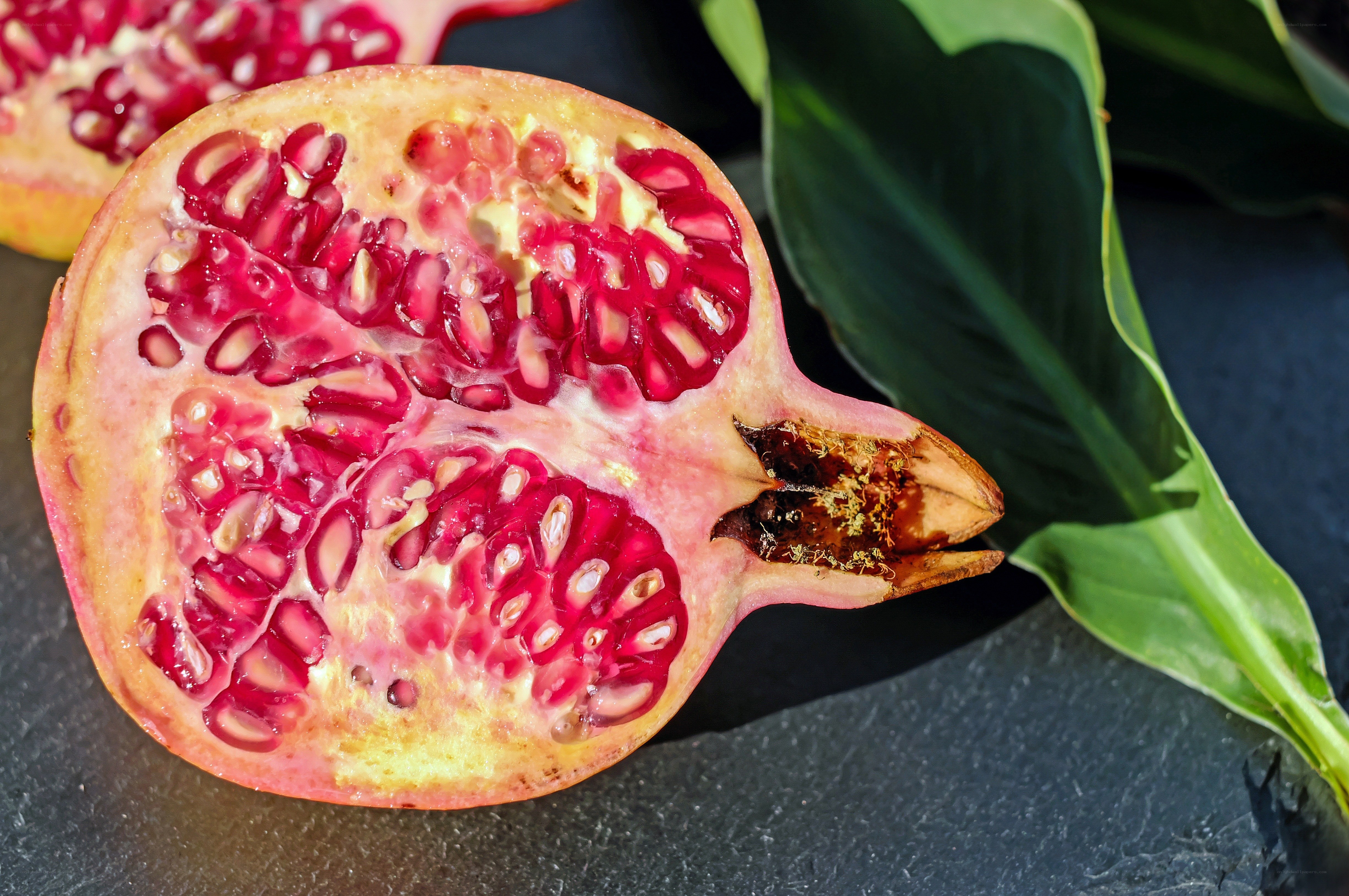 Pomegranate cut in half