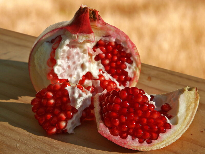 Pomegranate cut in half