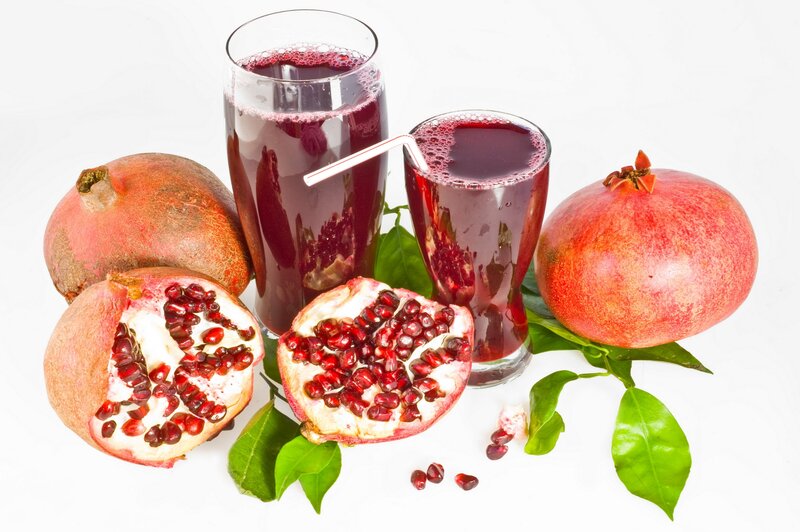Pomegranate juice and fruit