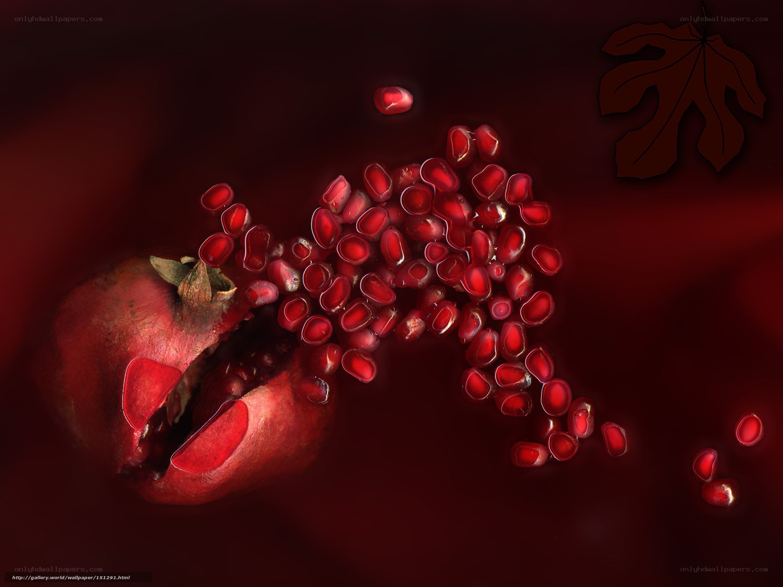Pomegranate seeds burst
