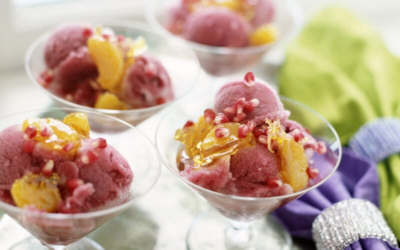 Pomegranate Sorbet Dessert