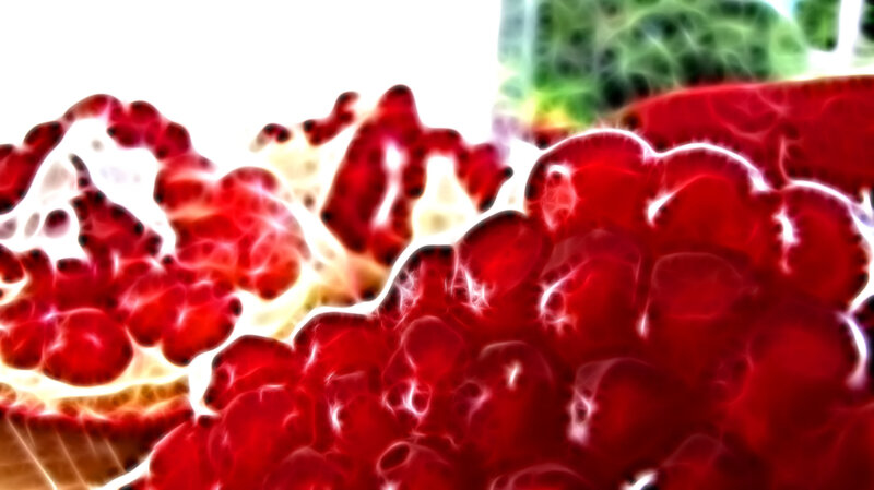 pomegranate with glowing effect