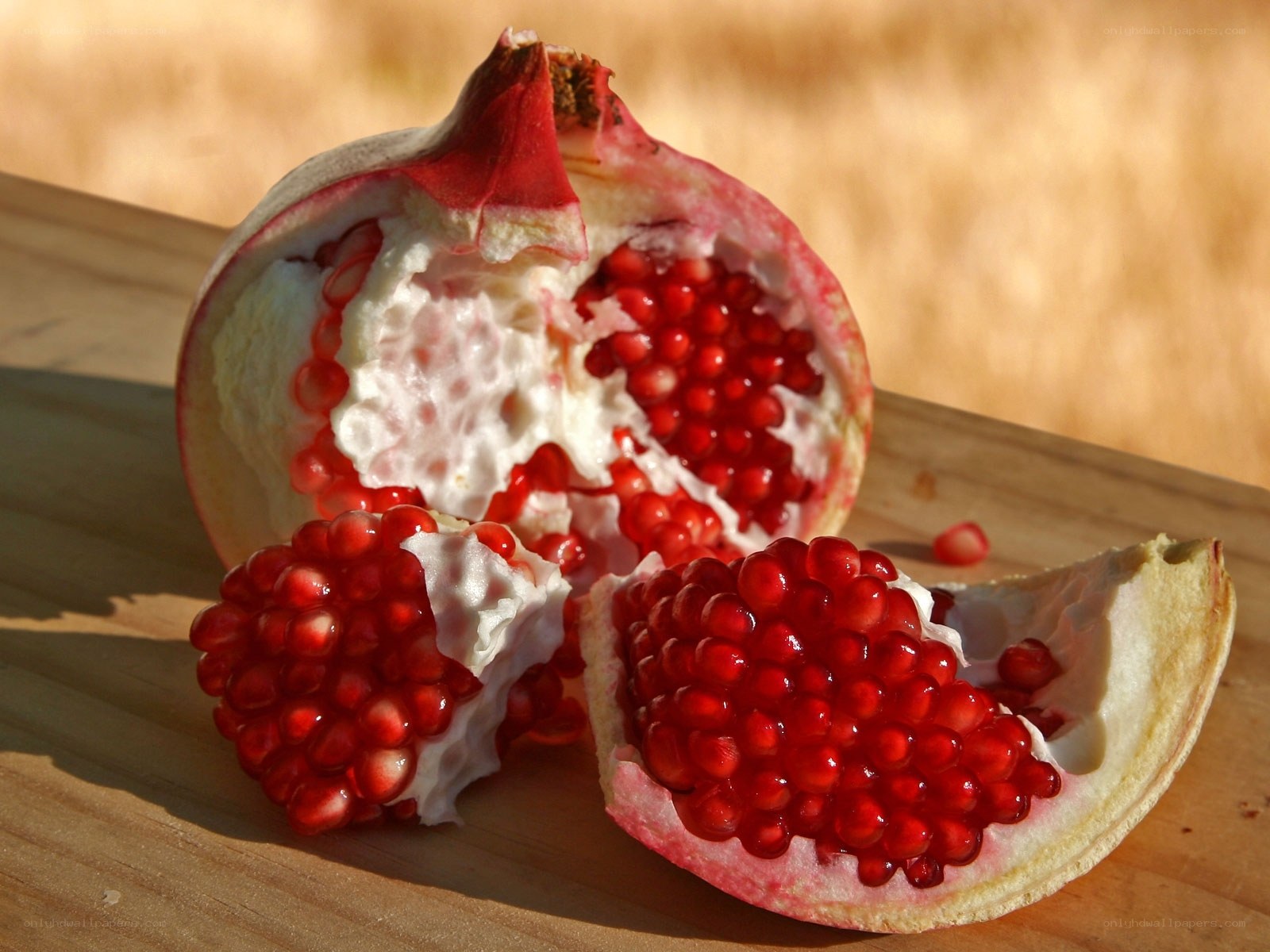 Pomegranate with seeds