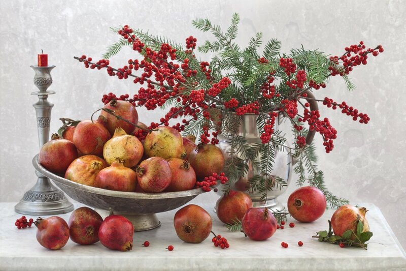 Pomegranates and Berries — Red