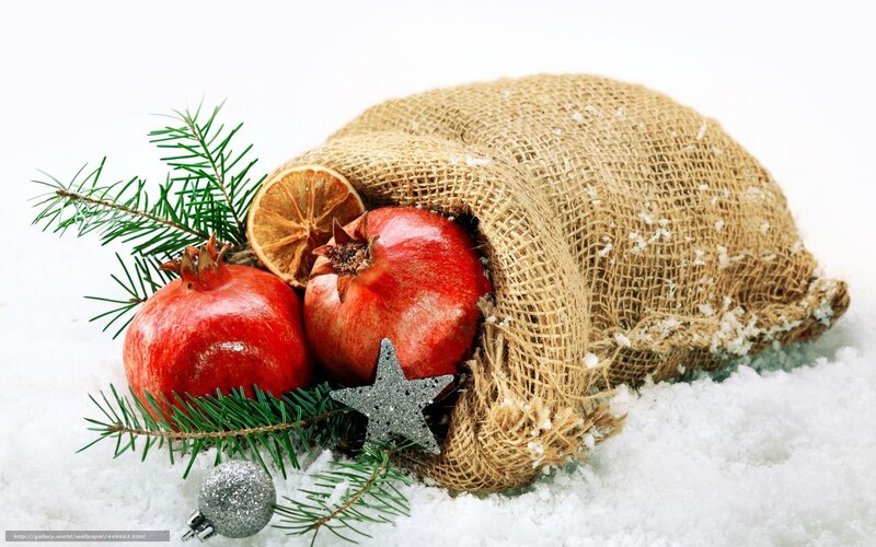 Pomegranates in a sack
