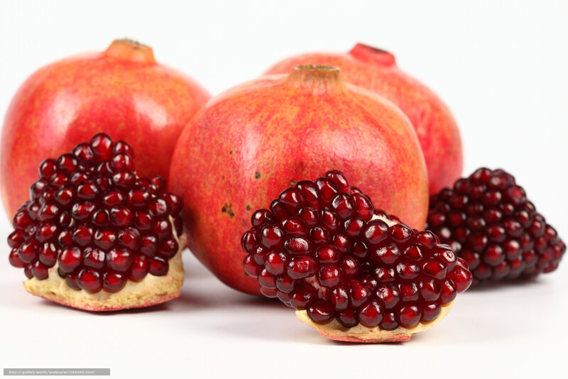 Pomegranates on White