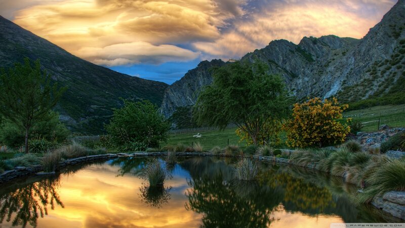 Pond in Mountain Valley — Gold