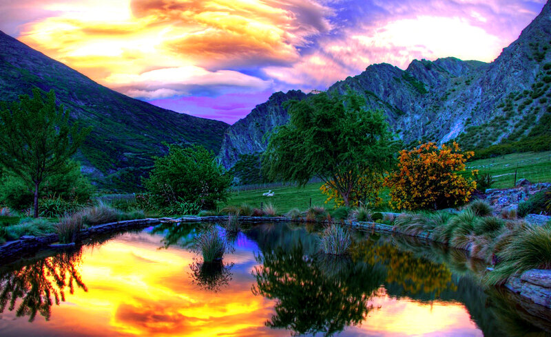 Pond in Mountain Valley — Yellow