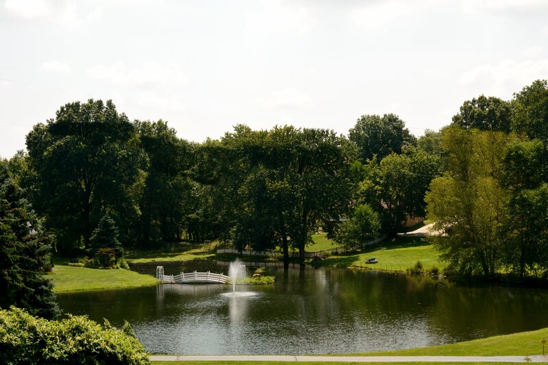 Pond with Fountain — Green, Serene, Afternoon