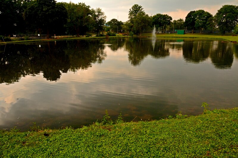 Pond with Fountain — Green