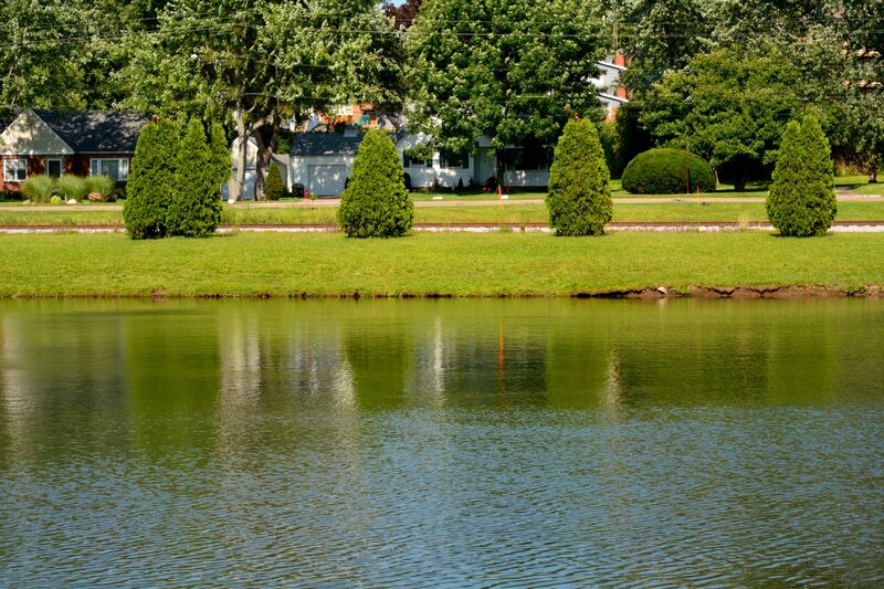Pond with Houses