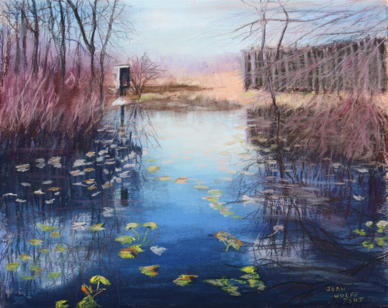Pond with Lily Pads — Blue, Serene