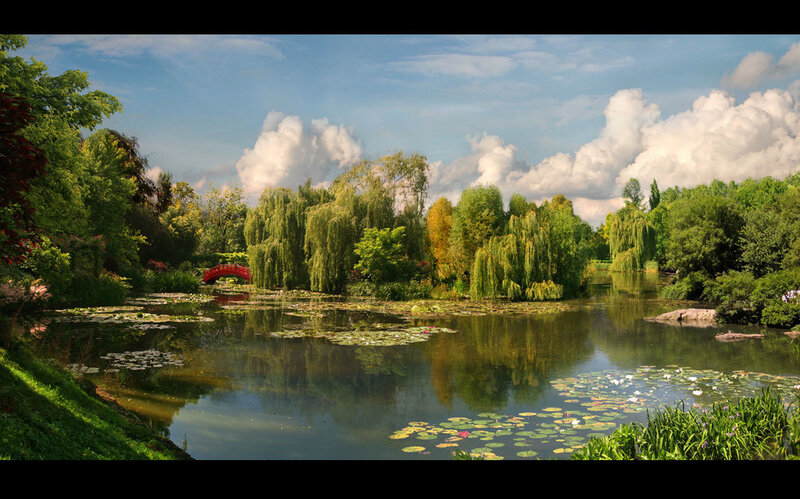 Pond with Lily Pads — Green