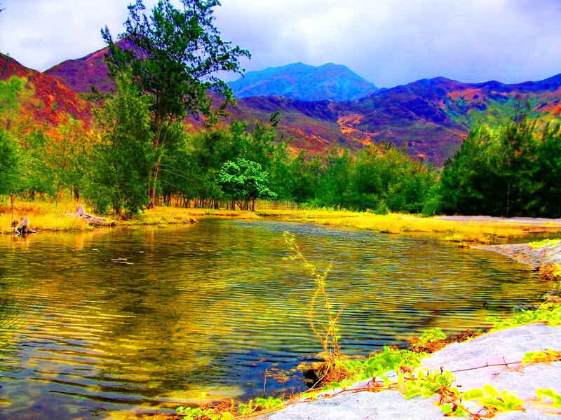 Pond with Mountains