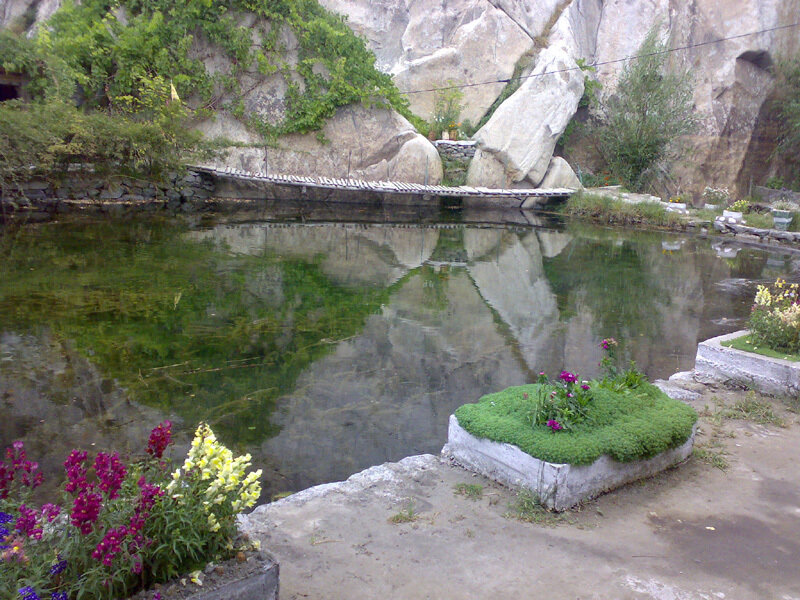 Pond with Stone Bridge — Green, Serene, Spring