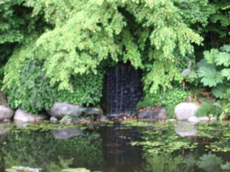 Pond with Waterfall — Green