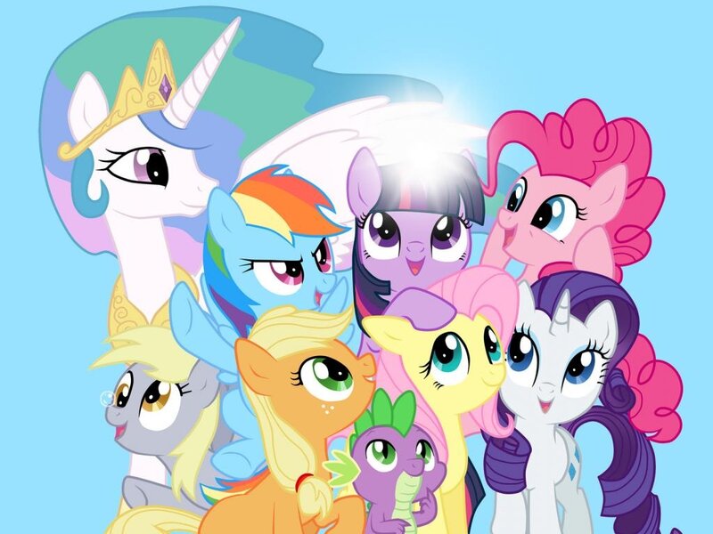 Ponies and a Dragon — Blue