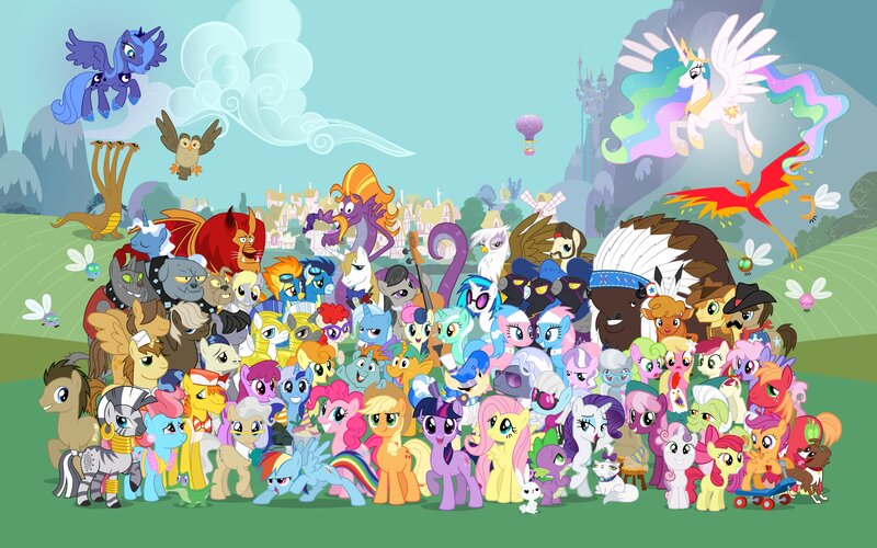 Ponies and Creatures in Field