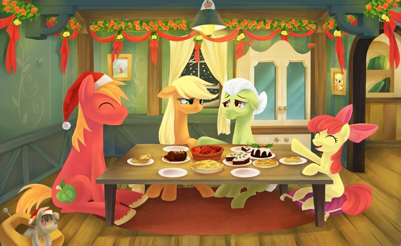 Ponies at Holiday Table