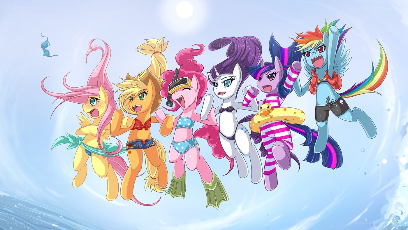 ponies at the beach