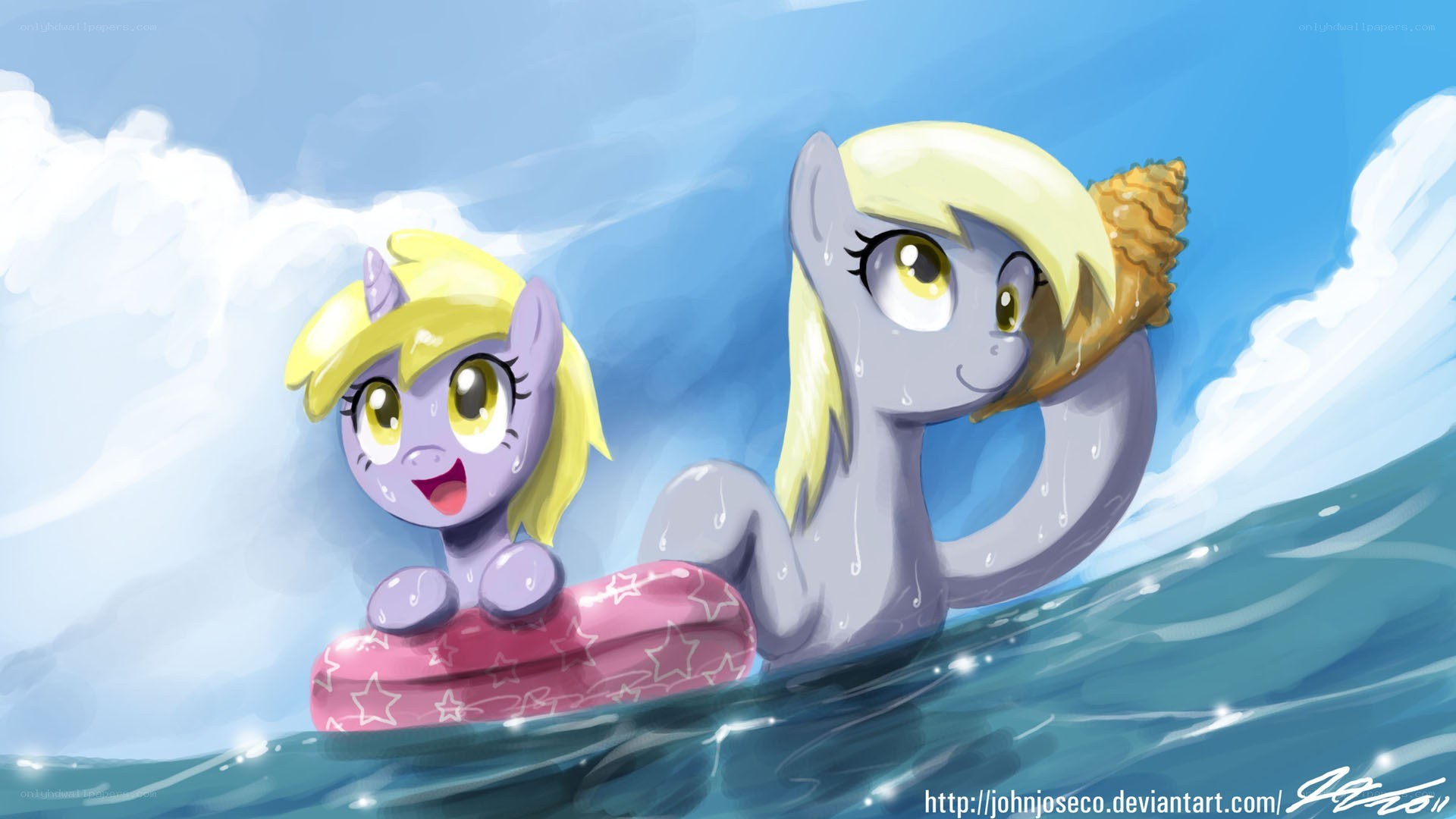 ponies at the beach