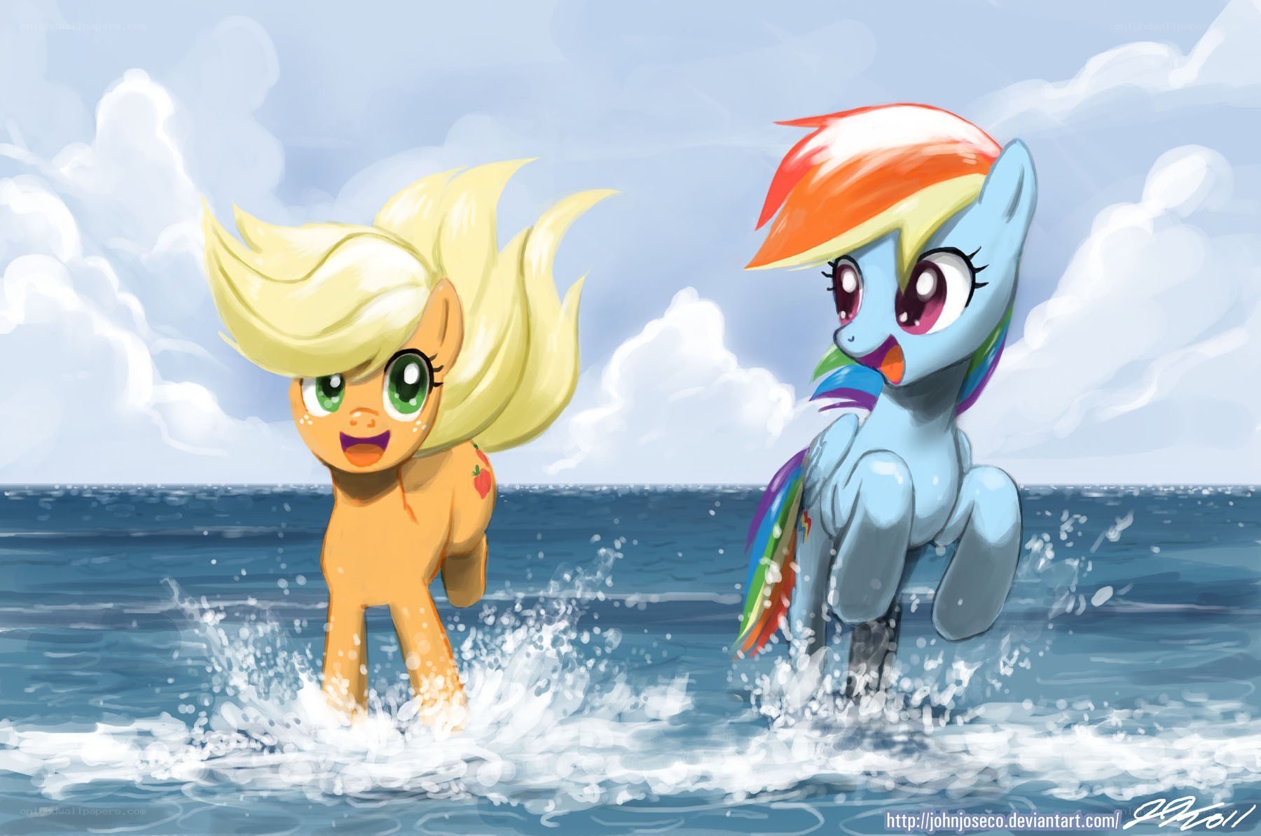 ponies at the beach