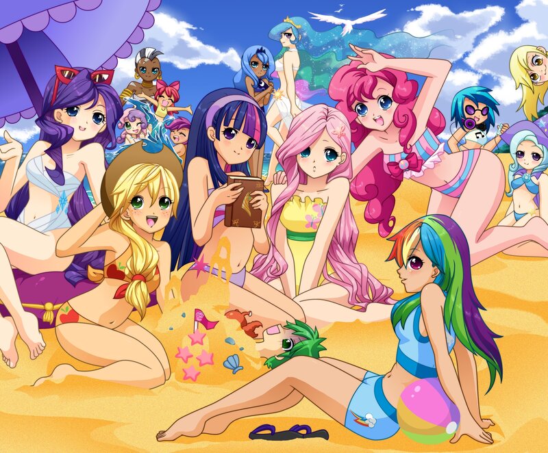 Ponies at the Beach — Blue