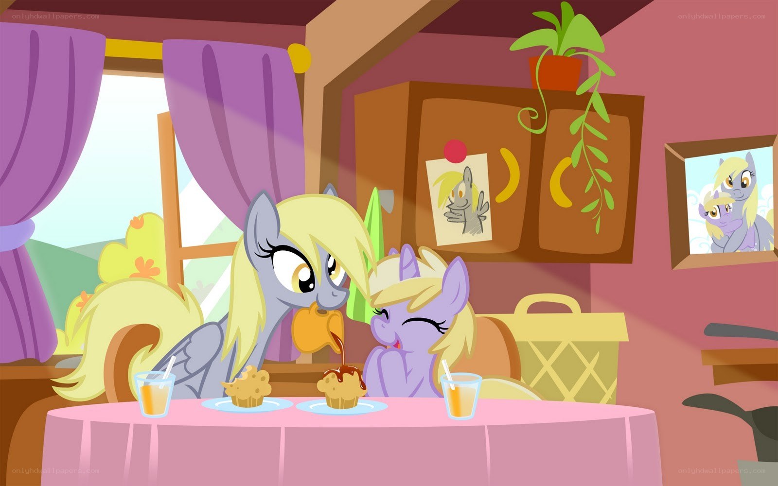 ponies enjoying a snack