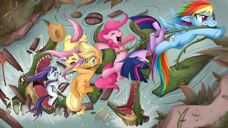 Ponies Escaping Crocodiles
