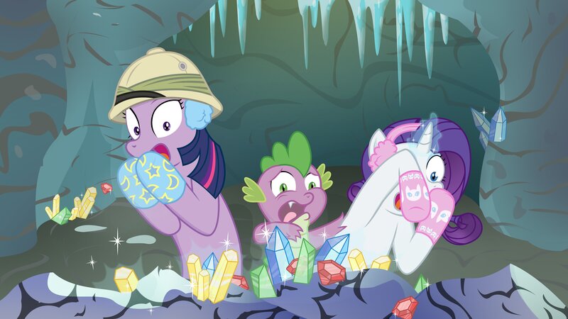 ponies in a cave