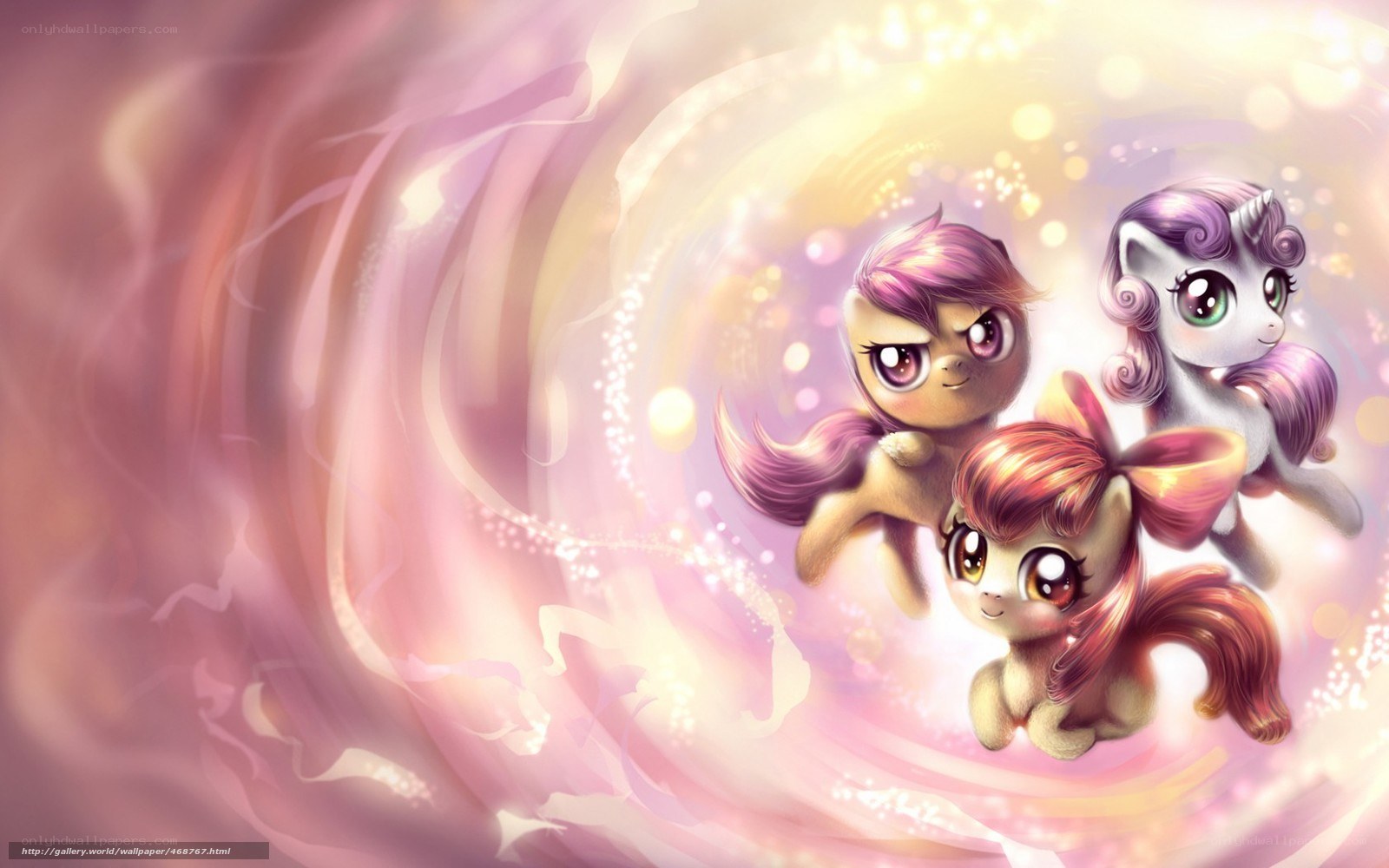 ponies in a magical swirl