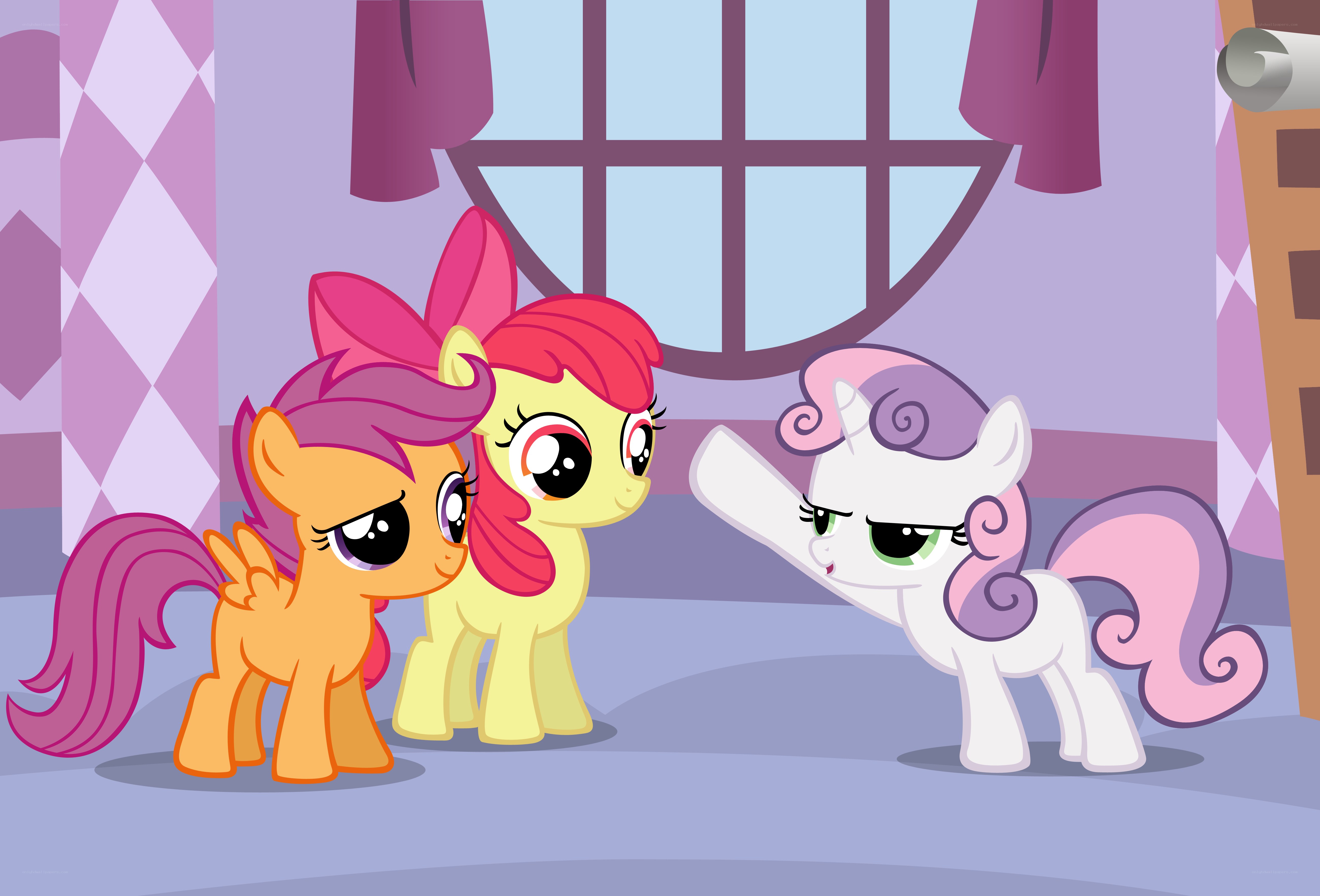 ponies in a room