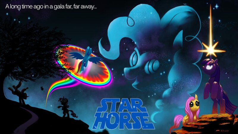 Ponies in a Starry Scene