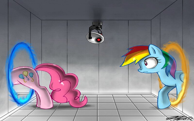 ponies in a testing room