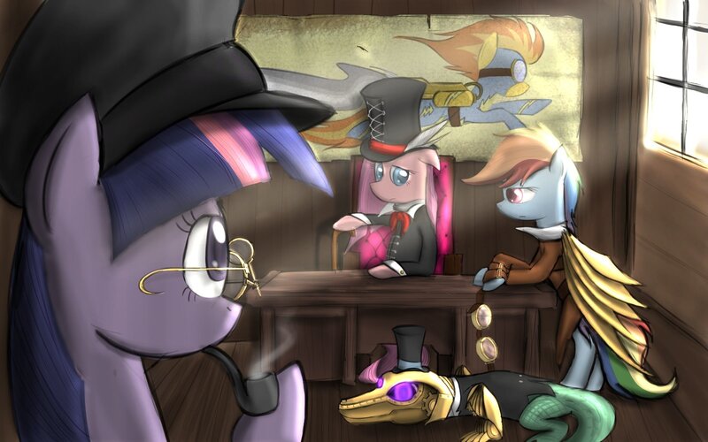 Ponies in a Wooden Room