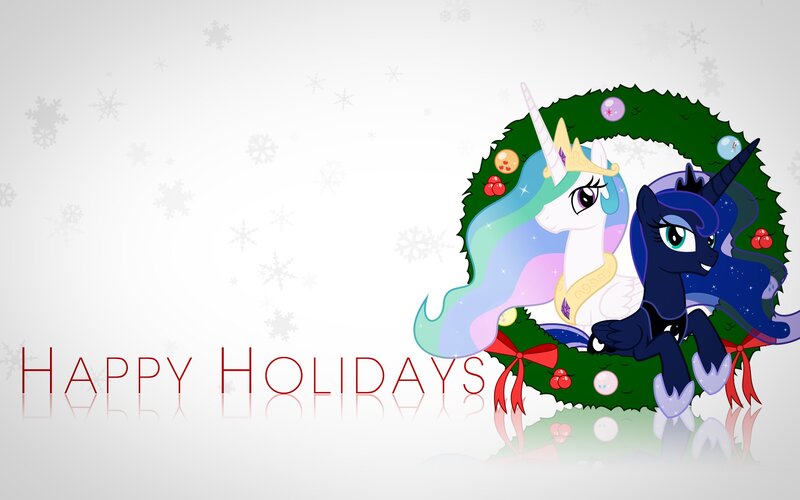 Ponies in a Wreath — Green