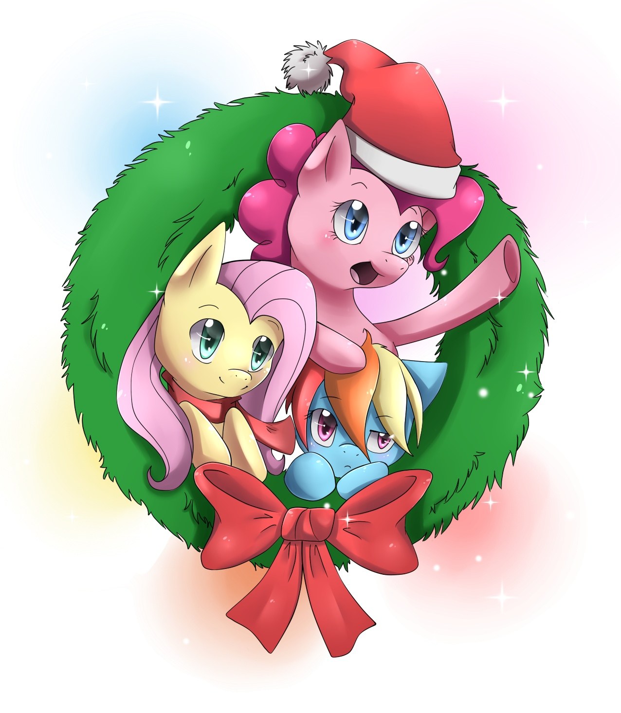 ponies in a wreath