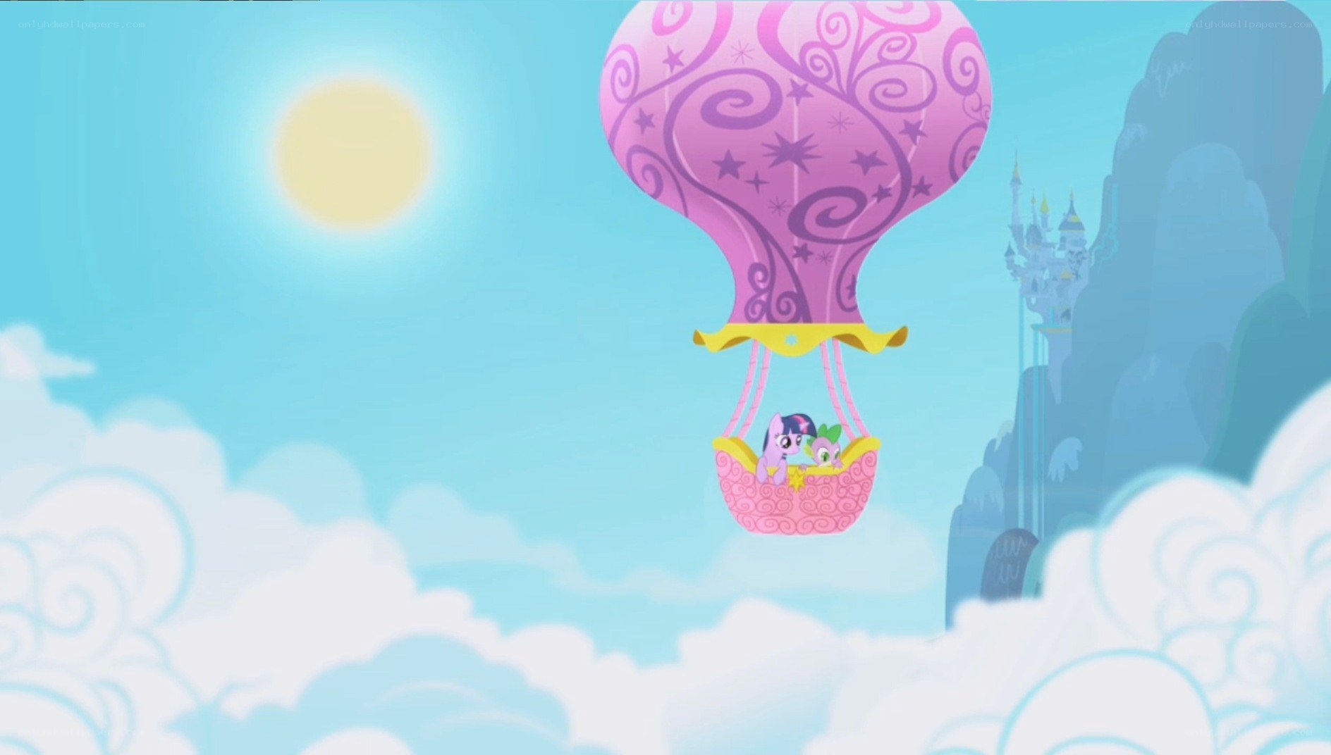 ponies in hot air balloon