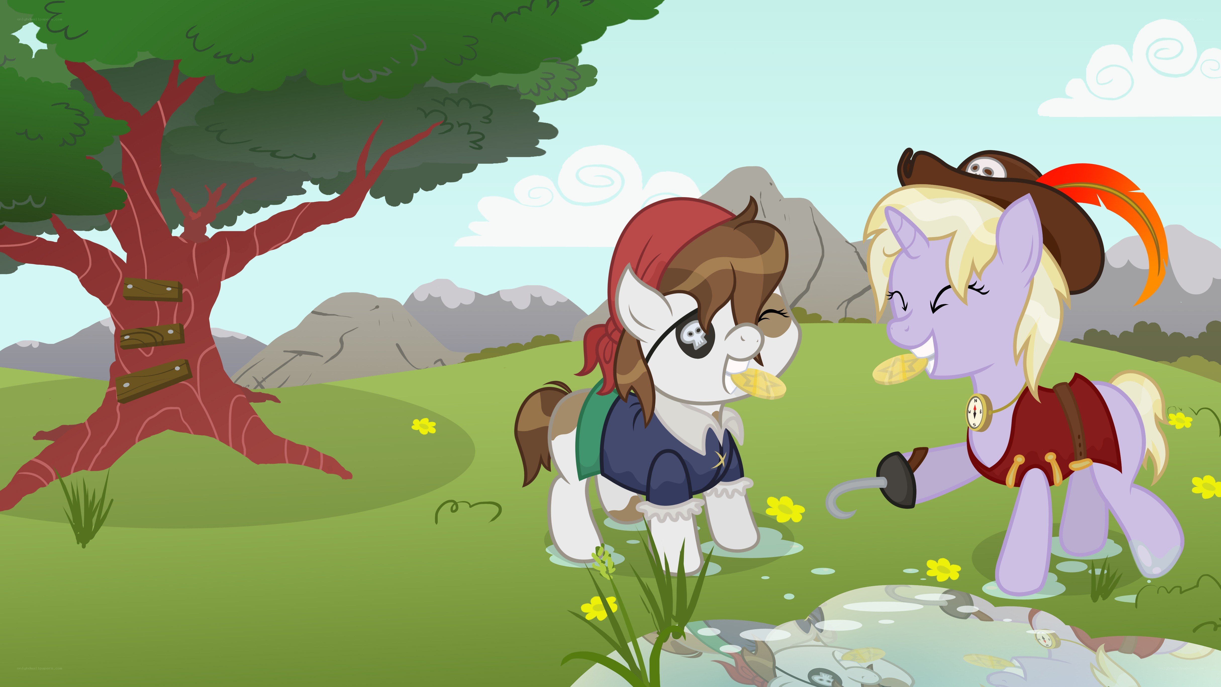ponies in pirate costumes